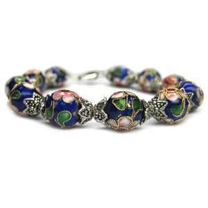  The Blue Cloisonne Bracelet   Small (with Balinese Beads 