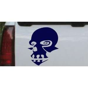 Tribal Skull Mask Skulls Car Window Wall Laptop Decal Sticker    Navy 