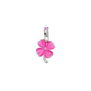  Clovers (Pink) Cellphone Charm CH135PK for Casio cell 