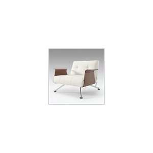 Innovation USA Clubber Adjustable Chair in White Leather with Walnut 