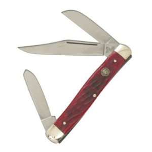   Knife Large 3 Blade Stockman Red Pickbone 173 RPB