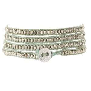  Lisbeth Dahl Mint Bracelet with Silver Beads Knotted