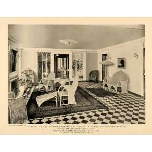   Reed Rattan Sitting Room Set   Original Halftone Print