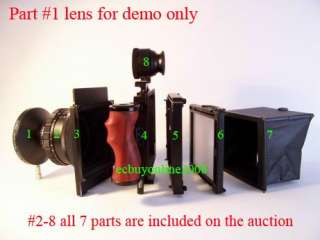 Lens and 90 degree right angle prism shown on the pictures is for demo 