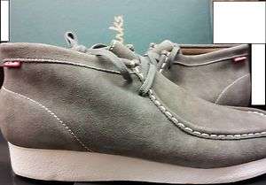 30564] Mens Clarks Padmore Wallabee Grey Suede White Rubber Hard 
