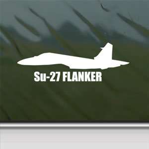  Su 27 FLANKER White Sticker Military Soldier Laptop Vinyl 