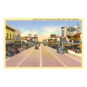  Downtown Fresno, California Premium Poster Print, 12x8 