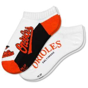  MLB Baltimore Orioles Mens No Show Socks (2 Pack) Sports 
