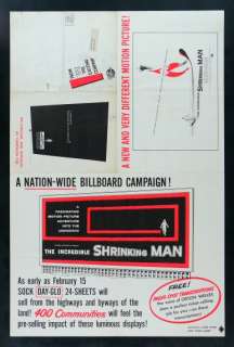 THE INCREDIBLE SHRINKING MAN * ADVANCE ORIG MOVIE POSTER 