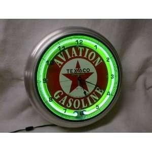    Texaco Aviation Neon Clock Collectors Item 
