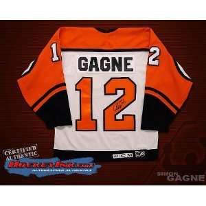 Simon Gagne Philadelphia Flyers White Jersey   Autographed NHL Jerseys