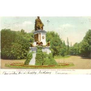   Postcard Lincoln Monument   Fairmount Park   Philadelphia Pennsylvania