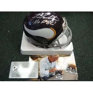  Fran Tarkenton Autographed Mini Helmet   Hof 86 Minn 