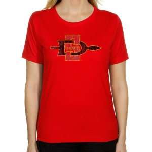 San Diego State Aztecs Ladies Distressed Primary Classic Fit T Shirt 