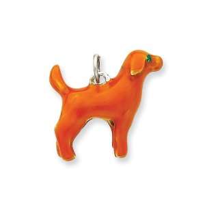  Sterling Silver Enameled Yellow Labrador Charm Jewelry