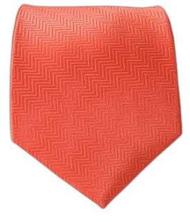  100% Silk Woven Solid Herringbone Coral Tie Clothing