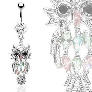 Body Colorz™ Belly Button Ring Navel Multi Color Owl Body Jewelry 