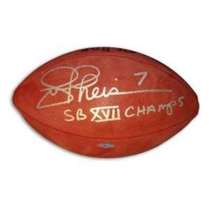 Joe Theismann Autographed/Hand Signed NFL Pro Football with SBXVII 