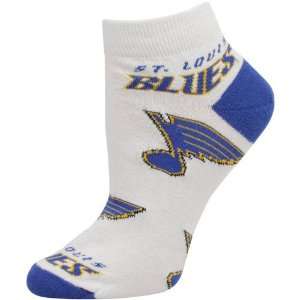  NHL St. Louis Blues Ladies White Allover Logo Ankle Socks 