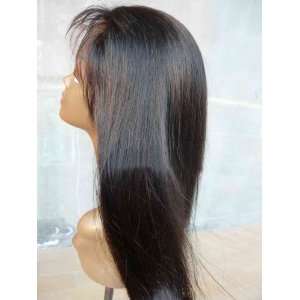 16 #1 Jet Black Indian Remy Hair Front Lace Wig Beauty