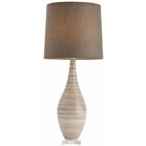  Hunter Gray Striped Ceramic/Acrylic Lamp