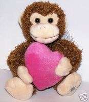 Russ Shining Stars Plush Valentine Monkey Pink Heart  