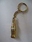 Vintage Coca Cola Coke Gold Ring Key Chain Bottle With Bag Brand New 