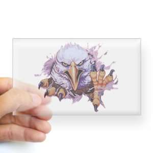    Sticker Clear (Rectangle) Bald Eagle Rip Out 