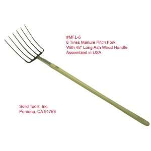  6 Tines Forged Manure Pitch Fork Patio, Lawn & Garden