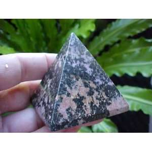  A0415 Gemqz Rhodonite Carved Pyramid Large  