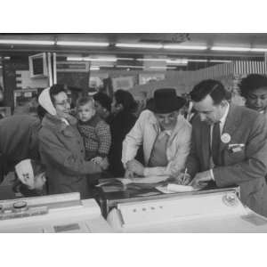 Shoppers Looking at Appliances in Polks Department Store Photographic 