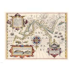  Strait of Magellan by Jodocus Hondius Poster (24.00 x 18 