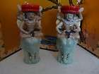 Pair of Retro Porcelain Bali Maidens Wall Pockets made 