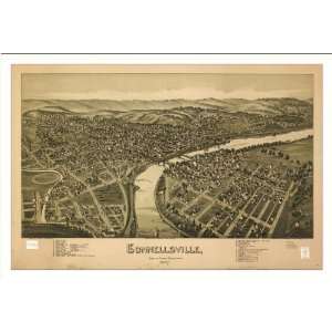 Historic Connellsville, Pennsylvania, c. 1897 (L) Panoramic Map Poster 