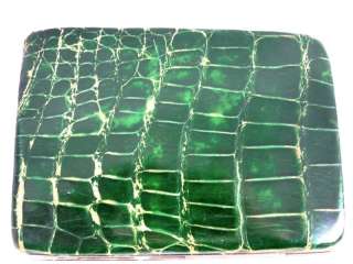 Vintage Cigarette Case 1920s Green Crocodile Wallet Gorgeous  