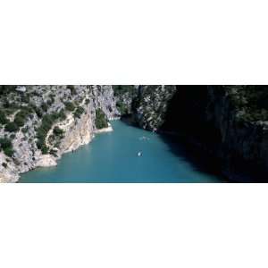  High Angle View of a River Flowing Between Mountains, Verdon 