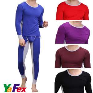 NEW MENS SEXY Pants + T shirt Thermal Underwear Set 5 colors Size S M 