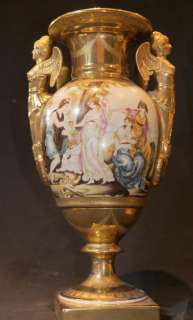 Pair Sevres Porcelain Winged Maiden Vases Urns  