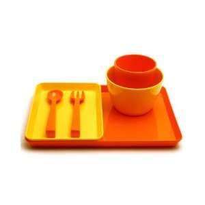 Melamine Snack Set, Yellow & Orange 