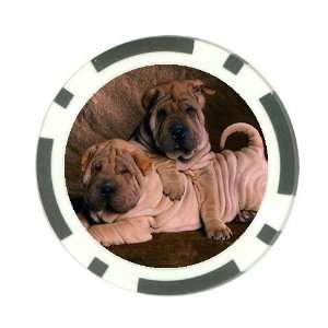  Shar pei puppies Poker Chip Card Guard Great Gift Idea 
