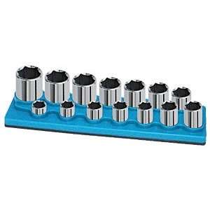  1/2 Dr., 14   Hole, Shallow Socket Holder   Blue 