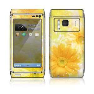 Nokia N8 Skin Decal Sticker  Yellow Flowers