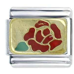  Gold Rose Red Birthstones Jewelry Italian Charm Pugster 