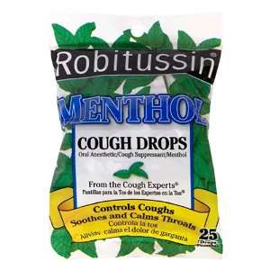  Robitussin Cough Drops, Menthol 25 drops Health 