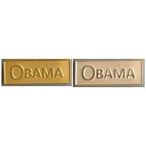  OBAMA SILVER AND GOLD LAPEL PIN PAIR 