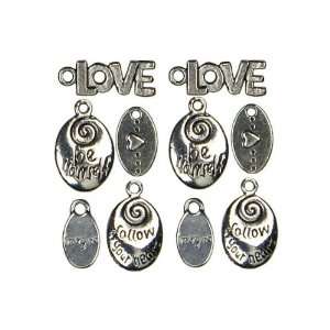  Cousin Jewelry Basics 10 Piece Metal Charm Love/Heart 