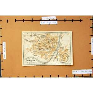 1913 MAP RIVIERA CORSICA STREET PLAN CARCASSONNE
