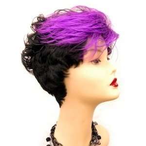  Short Cut Wig Two Tone Color Off Black & Purple Beauty