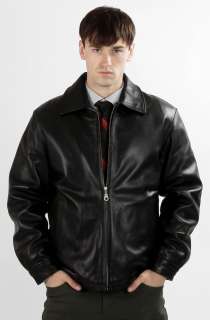 United Face Mens New Classic Black Lambskin Leather Jacket Size S M L 