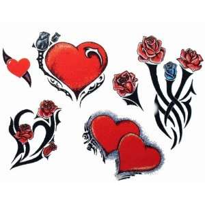  Hearts & Roses Temporary Tattoo Body Art